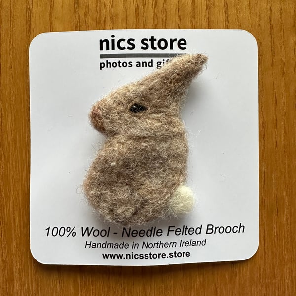 Needlefelted Bunny Rabbit Brooch