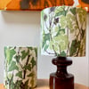 Green Wild flower Cow Parsley Ivy and Poppy Seed Head Vintage Fabric Lampshade
