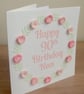 Perfectly Imperfect SALE 50% off - Handmade quilled 90th birthday card - Image 4