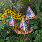 Fluted copper toadstools fairy garden decor gardening gift