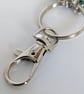 Venetian Bead Bag Charm: Turquoise and Silver, Keyring and Lobster Clasp - Image 4