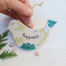 Ceramic Bird Decoration,  Happiness 