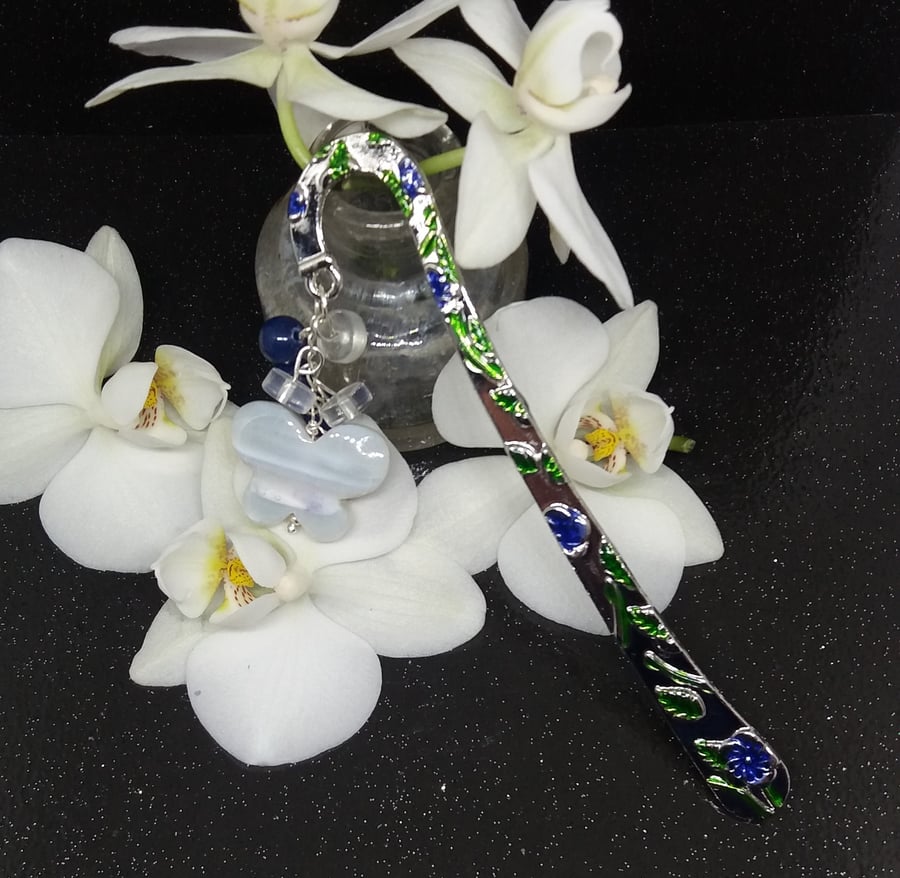 EN21 Enamel bookmark with butterfly