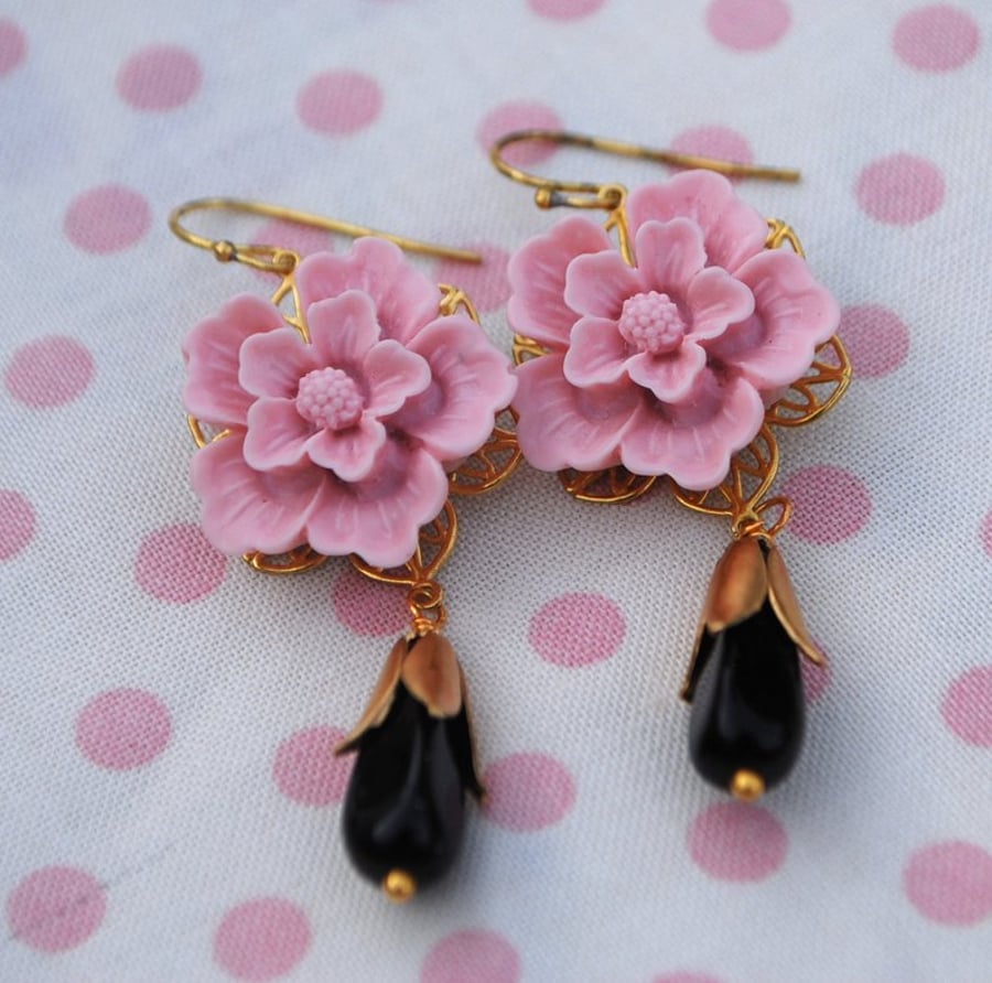 Pink  Cherry Blossom Earrings