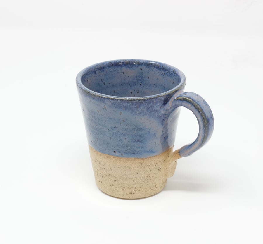 Darker blue speckled & textured clay cup