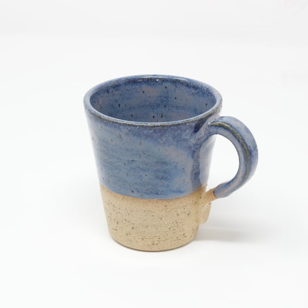 Darker blue speckled & textured clay cup