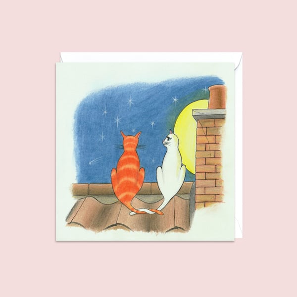 Romantic Cats Greeting Card: Birthday, Anniversary or Valentines Card