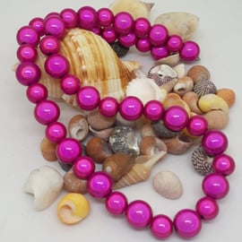 NL15 - pink miracle bead necklace 18"