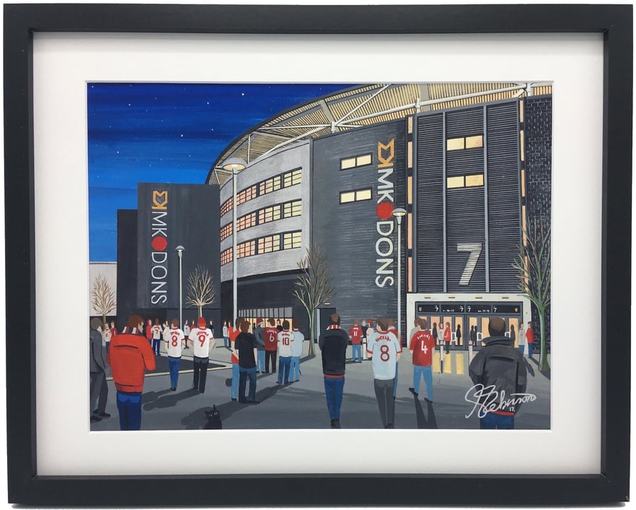 MK Don's. Framed & Unframed Art Print Football FC, Milton Keynes Stadium Gift