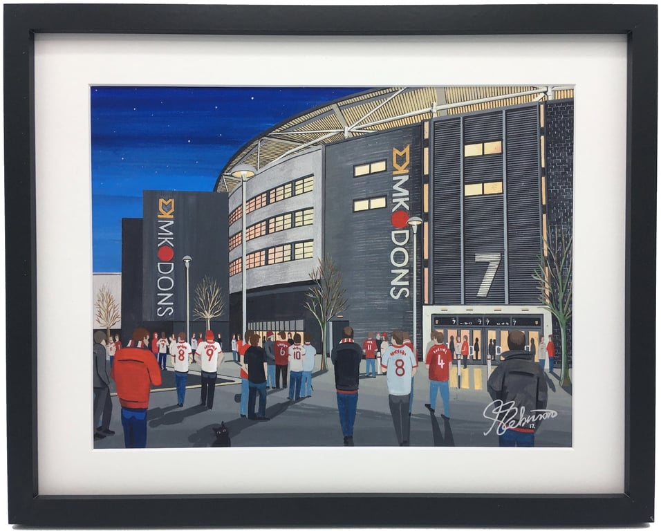 MK Don's. Framed & Unframed Art Print Football FC, Milton Keynes Stadium Gift