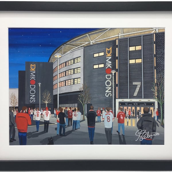 MK Don's. Framed & Unframed Art Print Football FC, Milton Keynes Stadium Gift