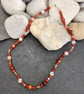 Carnelian stone necklace with sterling silver - Image 1