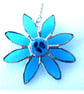 Dichroic Daisy Turquoise Suncatcher Handmade Stained Glass - Image 4