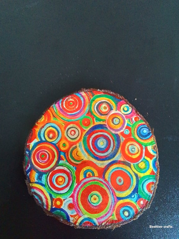 Woodslice decoupage coaster 