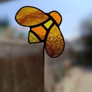 Bee stained glass plant stake