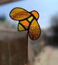 Bee stained glass plant stake - Image 1