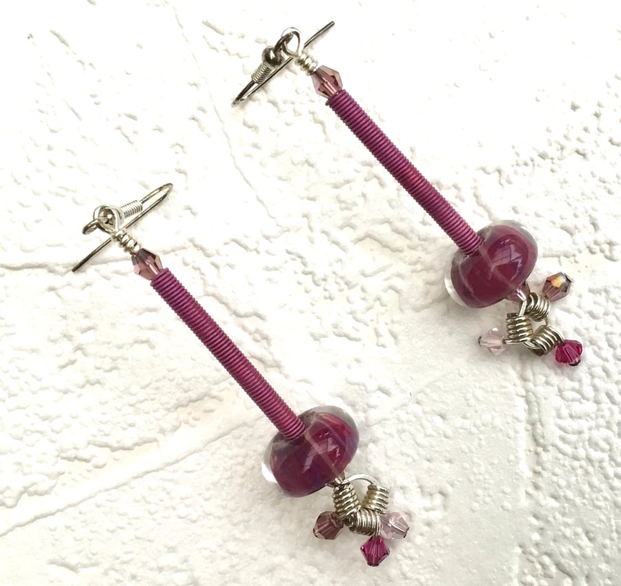 Dark pink danglers