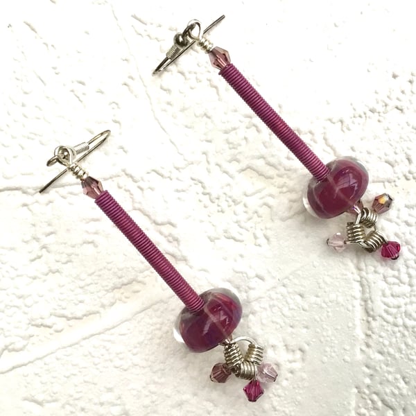 Dark pink danglers