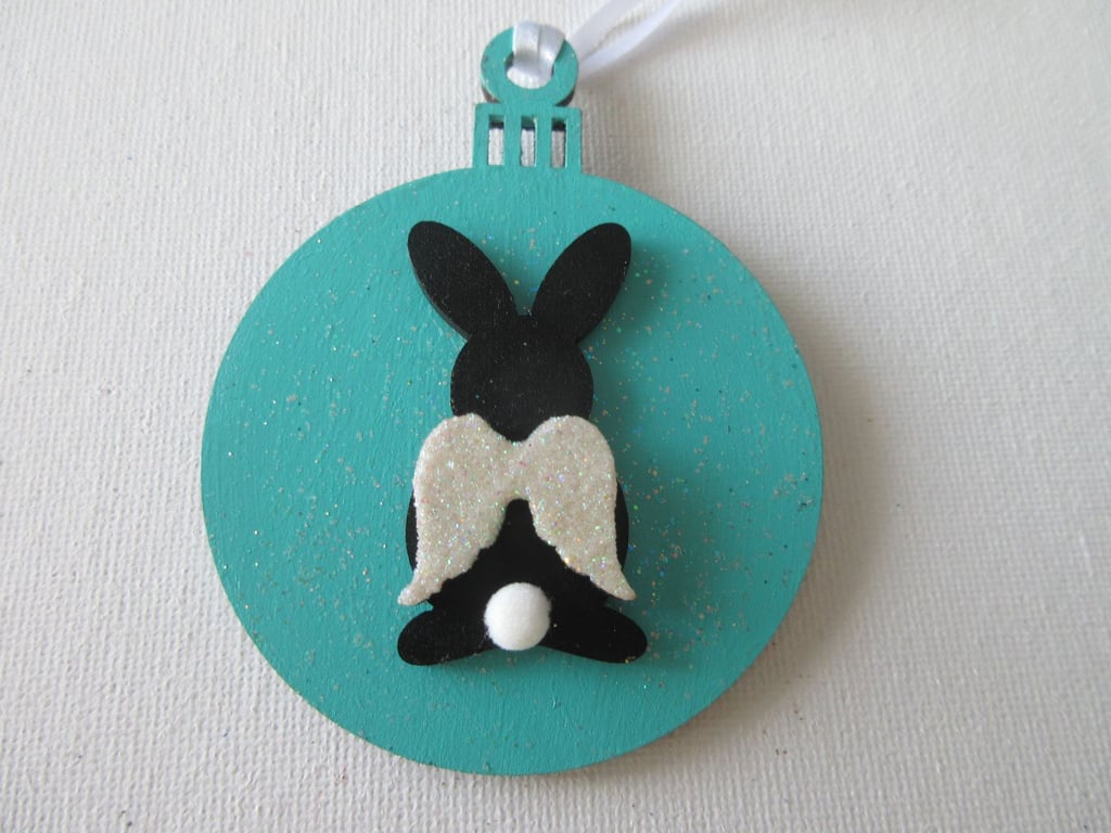 Hanging Decoration Christmas Tree Bauble Bunny Rabbit Memorial Angel Wings
