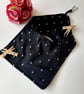 Black and silver embroidered dotty clip on pag bag. - Image 5