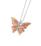 Gold and rose gold butterfly pendant, handpainted butterfly necklace for women - Image 2