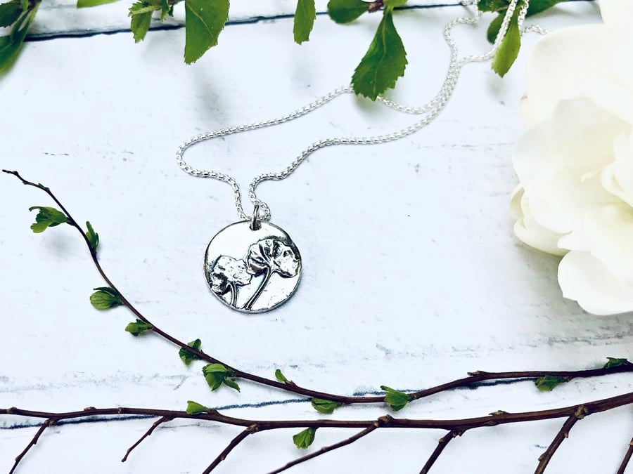 Botanical - "Mother's Garden" necklace - Silver handmade jewellery