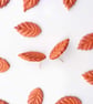 Orange Leaf Stud Earrings: Shimmery Polymer Clay, Handmade