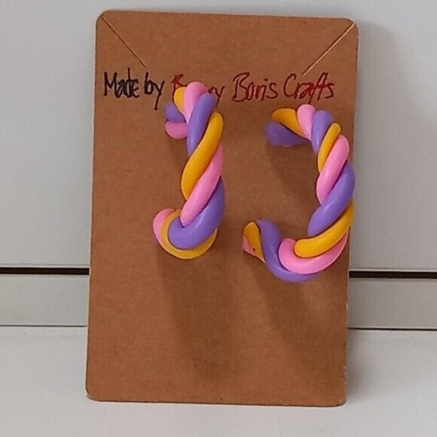 Flump hoop earrings Handmade OOAK