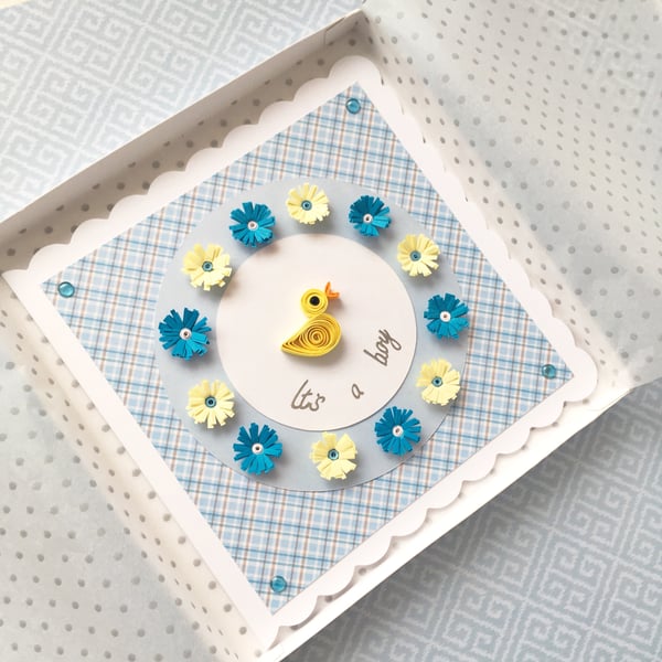 Baby boy card - personalised and boxed option