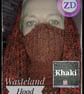 Crocheted Wasteland Hood Distressed Hooded Shawl Style Wrap - KHAKI