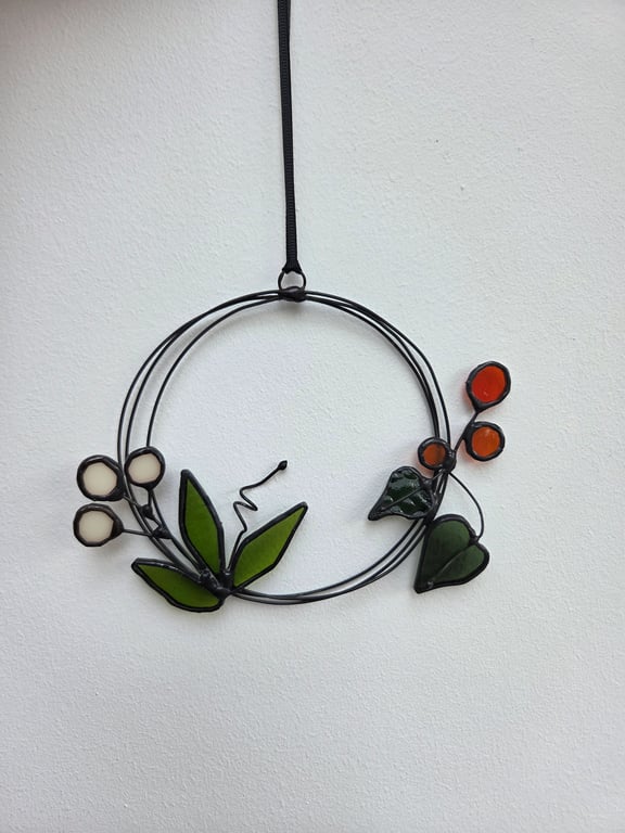 Folk Flower Mini Wreath wall and window beautiful hanging gift
