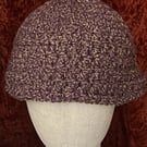 Purple-Heather Crocheted Oversized Beanie Hat