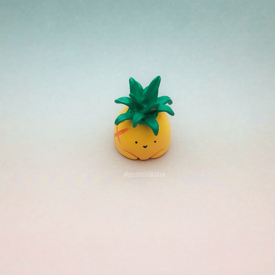Little Pineapple Friend, Handmade Polymer Clay figure