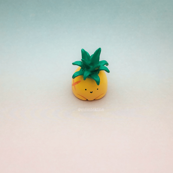 Little Pineapple Friend, Handmade Polymer Clay figure