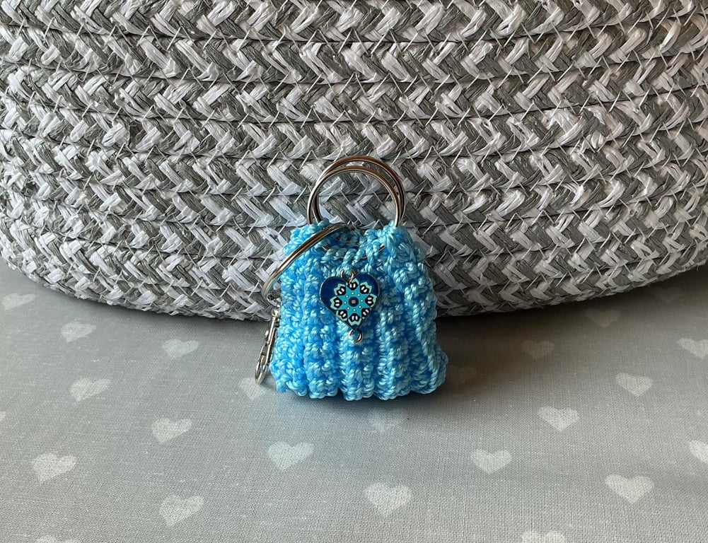 Crochet bag charm key ring