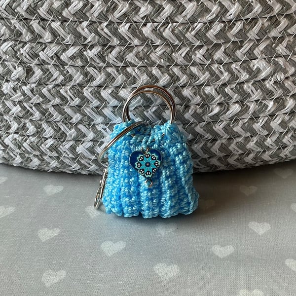 Crochet bag charm key ring