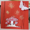 Red Mystical Mushroom Birthday Card