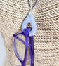 Silver Grey Glitter Glasses Holder Necklace Teardrop Eyewear Loop Pendant