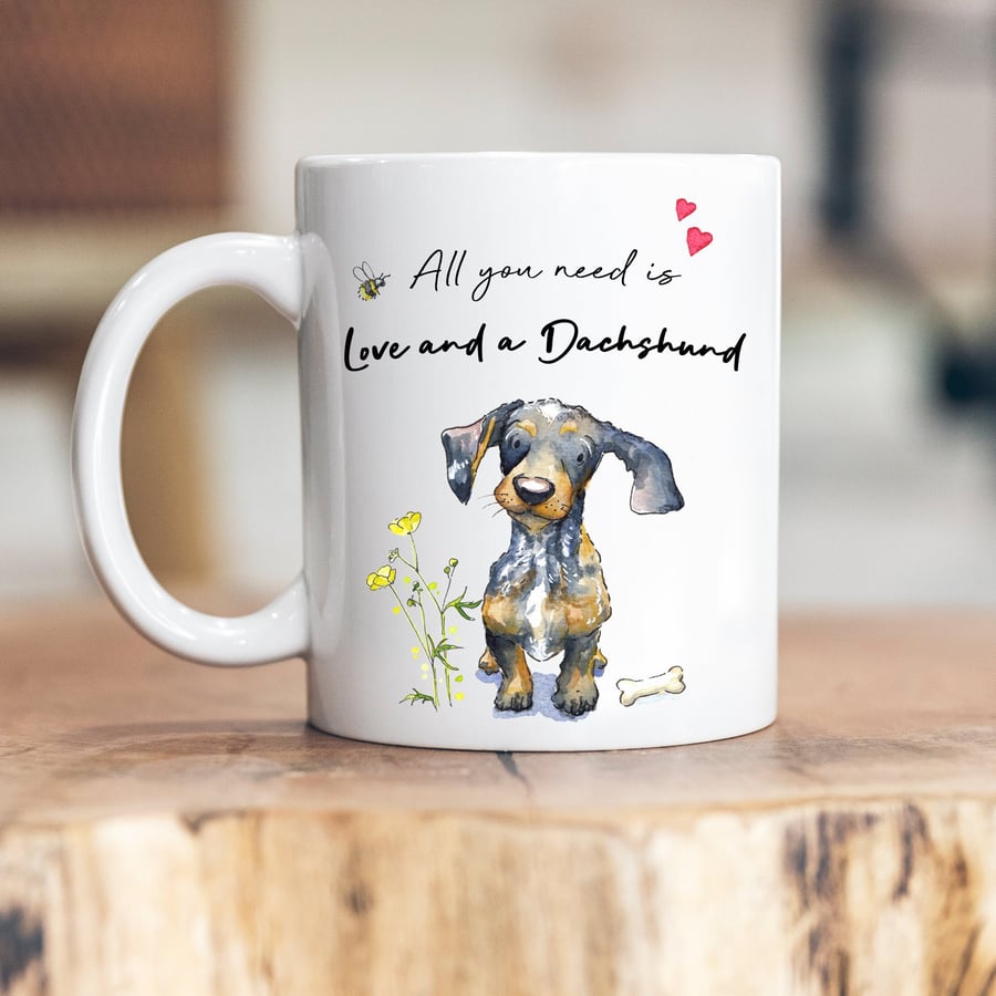 Love and a Dachshund Dapple Ceramic Mug