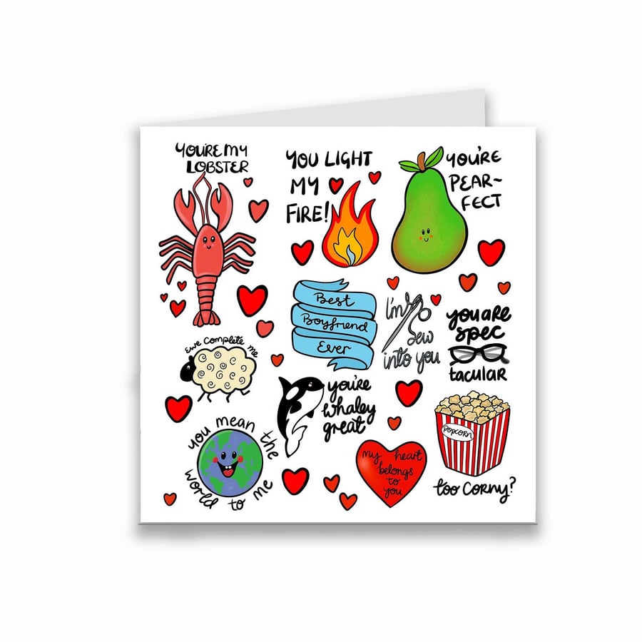 Boyfriend card with cute and silly puns