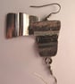 Silver hammered drop earrings - Image 3