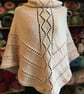 Hand knitted Lace Shawl in soft Champagne colour yarn - Image 3