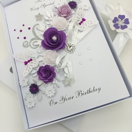 Birthday Card HANDMADE Personalised Mothers Day GIFT BOX T136