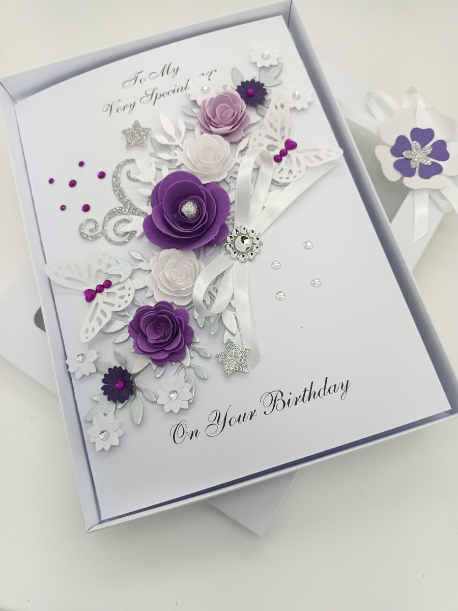 Birthday Card HANDMADE Personalised Mothers Day GIFT BOX T136