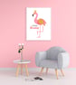 Flamingo nursery wall print, flamingo princess wall art, flamingo decor - Image 4