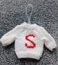 Fun Initialled Mini Christmas Jumper for the Christmas Tree  - Image 4