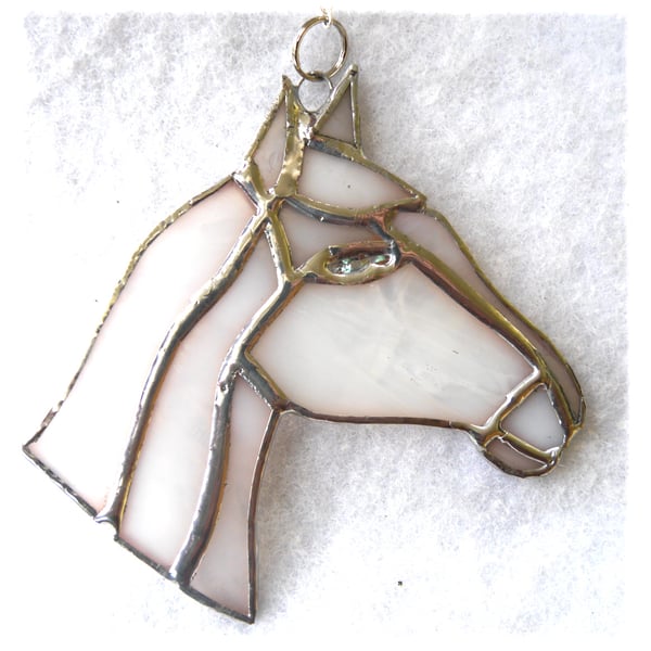 Horse Suncatcher Stained Glass Horsehead White