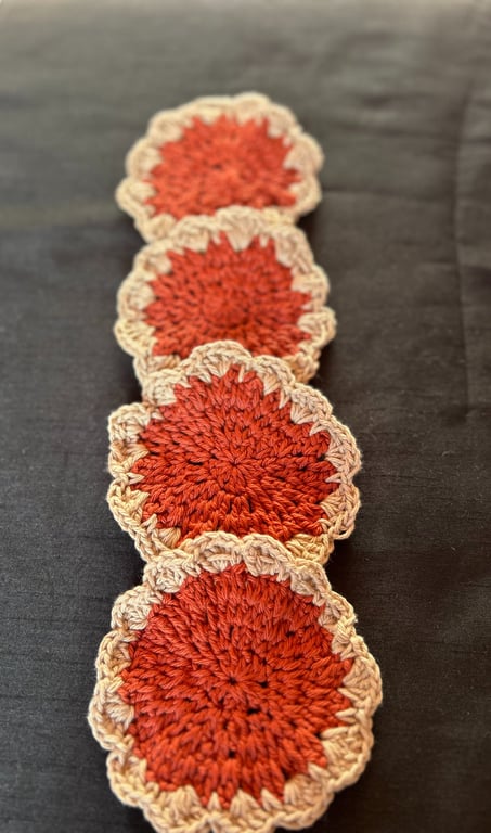 Crochet Pumpkin Pie Coasters 