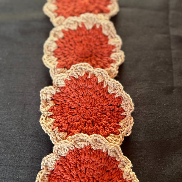 Crochet Pumpkin Pie Coasters 