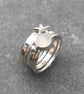 Moonstone Stack Ring, silver stack ring, star ring, celestial,  stack ring,  - Image 4